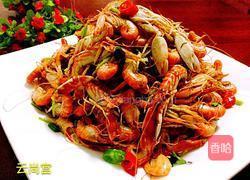 香辣葱姜爆炒嘎巴虾的做法图解9