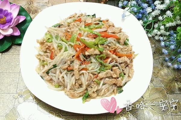 肉丝炒豆芽