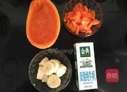 木瓜香蕉奶昔的做法图解1