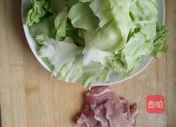 圆白菜炒肉的做法图解1