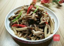 鲜茶树菇炒肉的做法图解8