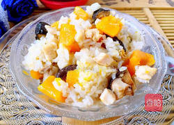 南瓜鸡肉饭的做法图解8