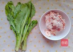 小白菜汆丸子的做法图解1
