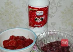 冰棍酸奶草莓酸奶红豆的做法图解1
