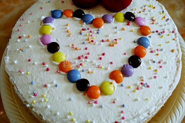 彩虹心形蛋糕