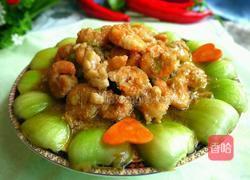 油菜虾仁的做法图解5