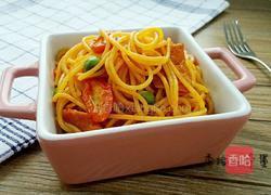 茄汁培根炒意面的做法图解10