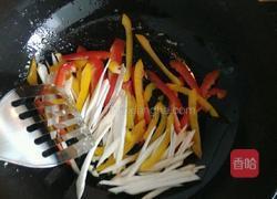 杏鲍菇双椒炒鸡丝的做法图解4