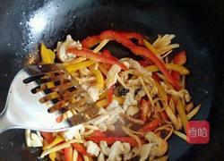 杏鲍菇双椒炒鸡丝的做法图解5