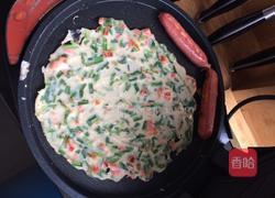 韭菜卷香肠饼的做法图解2