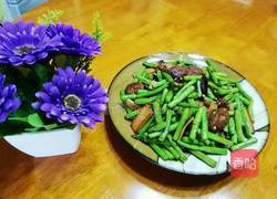 香肠火腿炒豇豆的做法图解8
