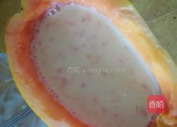 木瓜牛奶蒸蛋的做法图解4