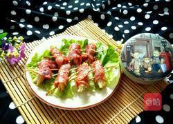 煎金针菇培根卷的做法图解5