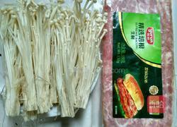 煎金针菇培根卷的做法图解1