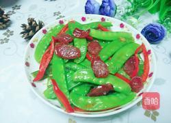 荷兰豆炒腊肠的做法图解7