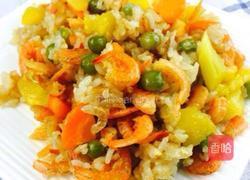 菠萝樱花虾炒饭的做法图解5