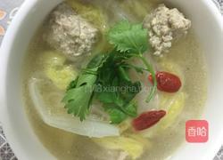 娃娃菜粉丝肉丸汤的做法图解9