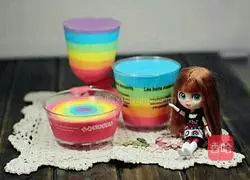 Illustration of how to make rainbow mousse cup 3