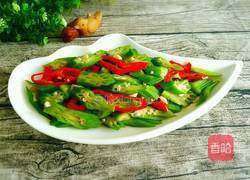 红椒炒秋葵的做法图解8