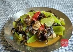 莴笋木耳炒肉片的做法图解4