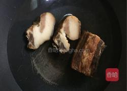 蒜苔炒腊肉的做法图解3