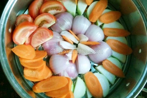 蔬菜蒸盘（简易晚餐）