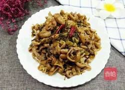 雪菜炒猪大肠的做法图解11