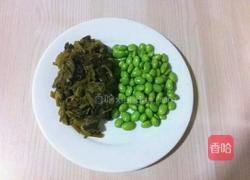 毛豆炒咸菜的做法图解3