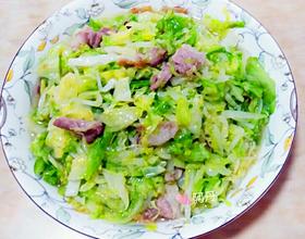  #卷心菜#卷心菜炒前腿肉[图]