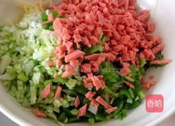 青椒、火腿土豆拖的做法图解2