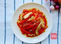 红彩椒炒胡椒鸡丝的做法图解7