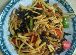 茭白炒肉丝木耳的做法图解6