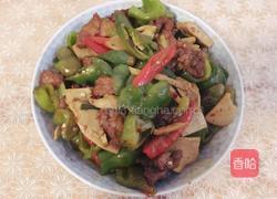 青椒面筋炒肉片的做法图解7