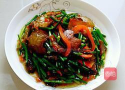 彩椒韭菜花炒酱腊肉的做法图解4