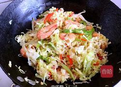 卷心菜炒大虾的做法图解11