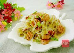 绿豆芽炒火腿肠的做法图解9