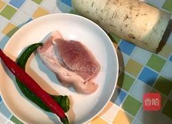 白萝卜炒肉丝的做法图解1