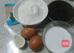 Illustration of how to make black sesame hair cake with lotus root powder 1