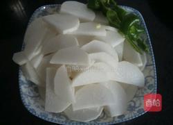 白萝卜片炒羊肉的做法图解3