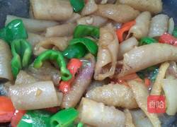 彩椒炒猪皮的做法图解4