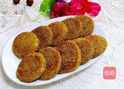 南瓜糯米芝麻饼的做法图解12