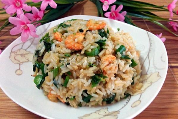 ＃快手菜＃虾仁青菜炒饭