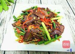 双椒蒜苔炒猪舌的做法图解9