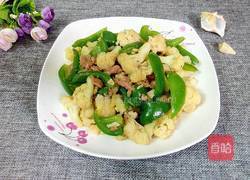 肉沫圆椒炒菜花的做法图解8