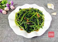 蒜香豆鼓炒红薯叶的做法图解7