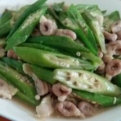 猪粉肠炒六棱豆的做法[图]