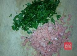 芹菜叶火腿煎饼的做法图解2