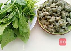 菠菜拌花蚬的做法图解1