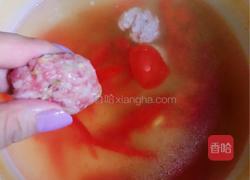 番茄绿豆芽肉丸汤的做法图解5