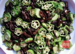 秋葵炒豆干的做法图解4